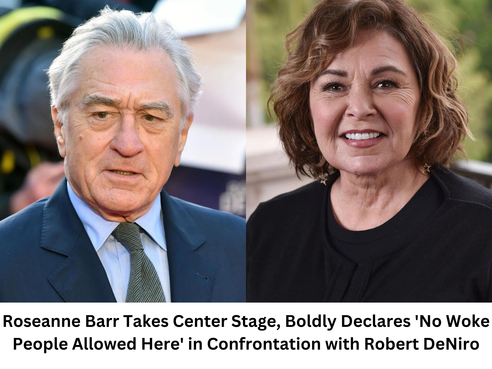 Roseanne Barr’s On-Stage Showdown: Declares ‘No Woke People Allowed Here’ in Confrontation with Robert De Niro