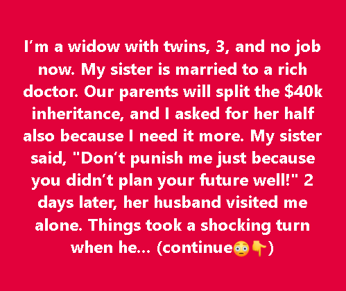 I Demanded My Sister’s Inheritance — I’m a Widow While Her Husband Is Rich